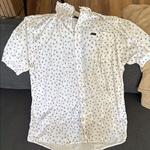 RVCA White Casual Button Down Shirt